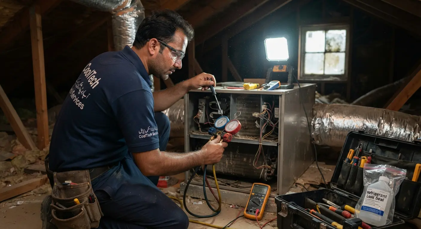 Air Conditioning Services — technician installing indoor unit